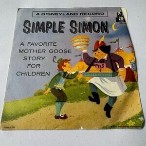 Vintage 1967 Simple Simon 45 RPM Vinyl Record LG-804 Disneyland Mother Goose